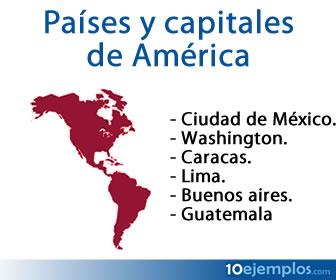 Las capitales son las principales ciudades de los países de América.